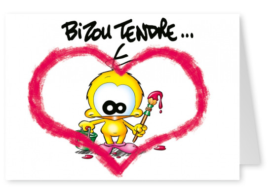 Le Piaf dibujos animados de san Valentín Tendres bizoux