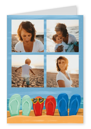 carte postale des sandales de plage