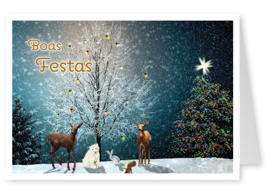 Noite de Natal | Feliz Natal 🎅🎄🎁 | Enviar online cartões postais reais