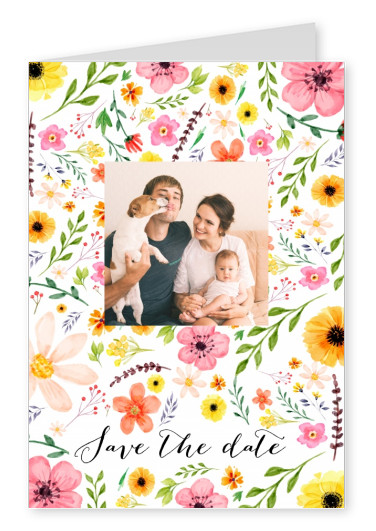 template card with flowers 