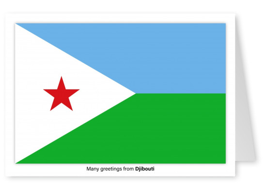 Vykort med flaggan i Djibouti