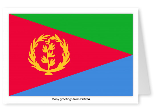 Vykort med flaggan i Eritrea