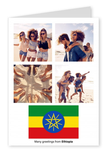Vykort med flaggan i Etiopien