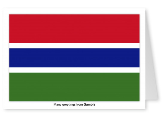 Vykort med flaggan i Gambia