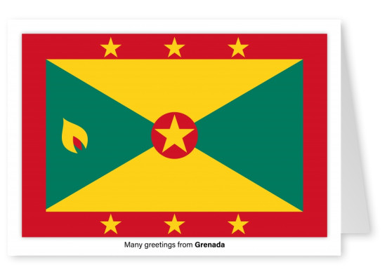 Vykort med flaggan i Grenada