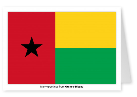 Vykort med flaggan i Guinea-Bissau