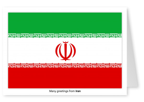 Vykort med flaggan i Iran