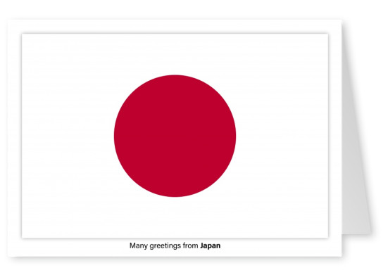 Vykort med flaggan i Japan