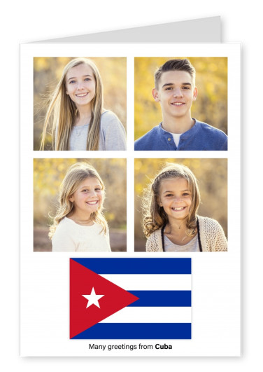 Vykort med flaggan i Kuba