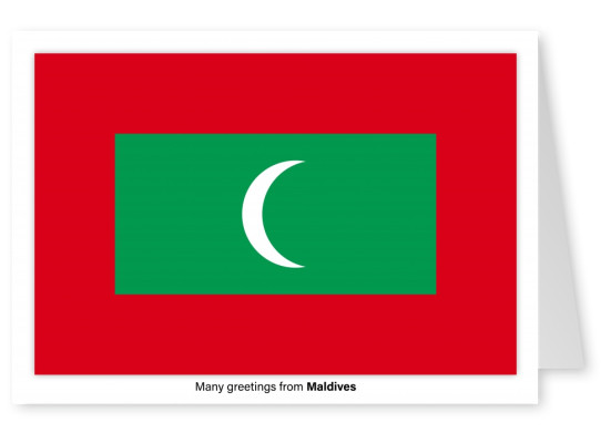 Vykort med flaggan i Maldiverna