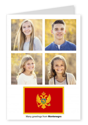 Vykort med flaggan i Montenegro