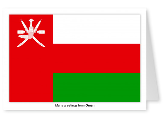 Vykort med flaggan i Oman