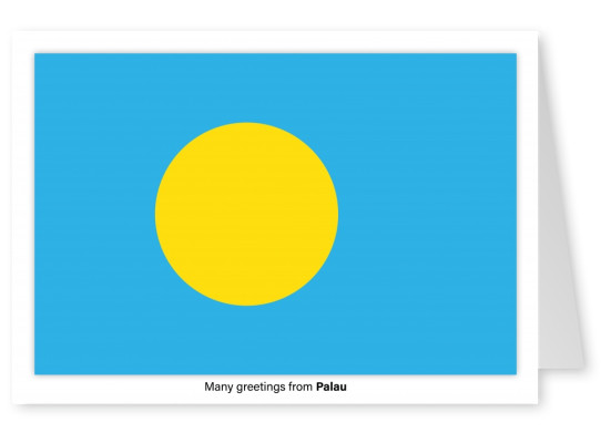 Vykort med flaggan i Palau