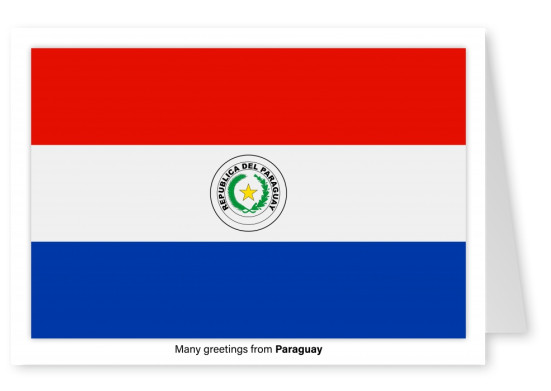 Vykort med flaggan i Paraguay