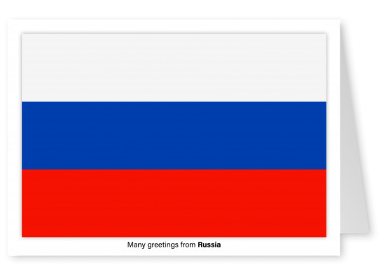Vykort med Rysslands flagga