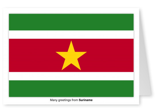 Vykort med flaggan i Surinam