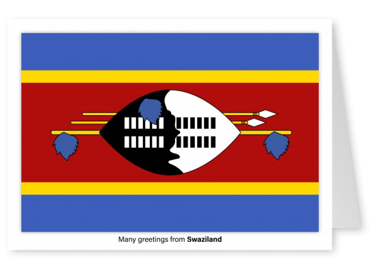 Vykort med flaggan i Swaziland