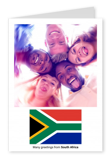 Vykort med flagga av Salomo Sydafrika