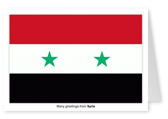 Vykort med flaggan i Syrien
