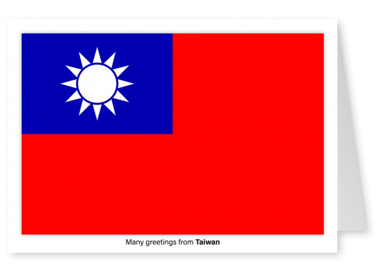 Vykort med flaggan i Taiwan