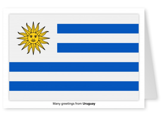 Vykort med flaggan i Uruguay