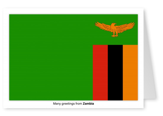 Vykort med flaggan i Zambia