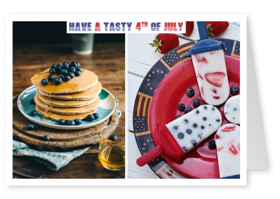 photo collage American style pancake and ice cream lollipops