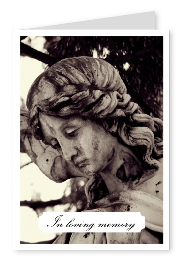 black n white photo of angel statue