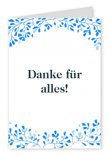 postcard saying gDanke für alles