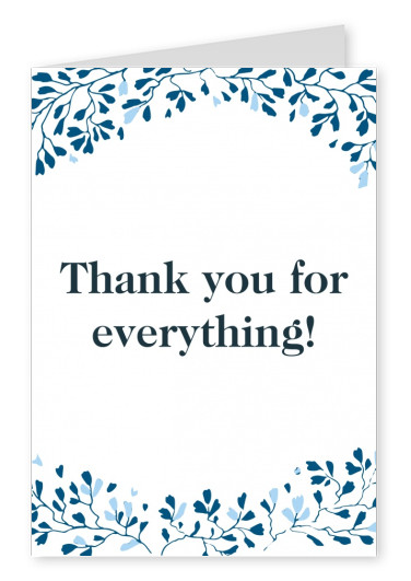 postcard saying Thank you for everything