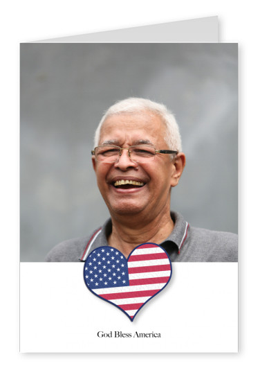 US flag in heart shape on white