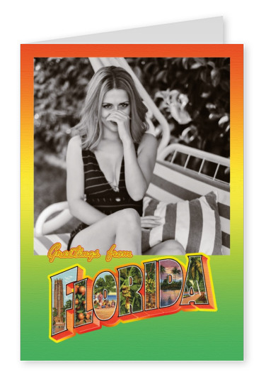Florida Retro Style Postcard