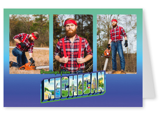 Michigan Retro Style Postcard