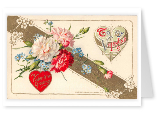 Valentine vintage 4 cards and postcards