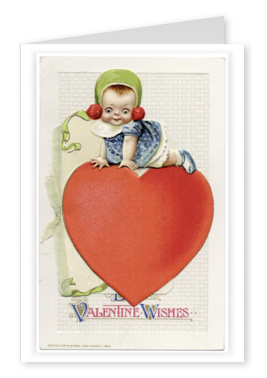 Mary L. Martin Ltd. vintage greeting card Valentine wishes