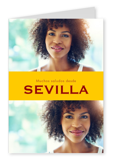Sevilla espanhol saudações no país-típica coloração & fontes