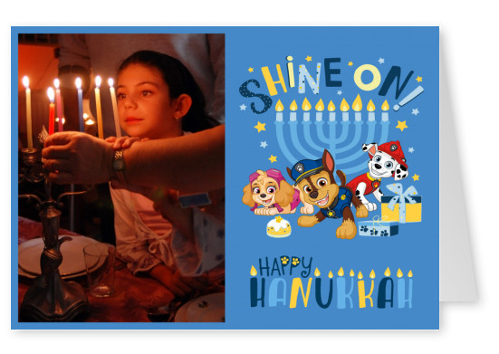PAW Patrol postcard Shine on! Happy Hanukkah!