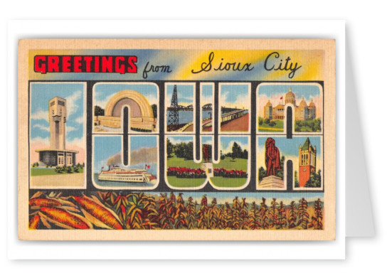 Sioux City Iowa Large Letter Greetings