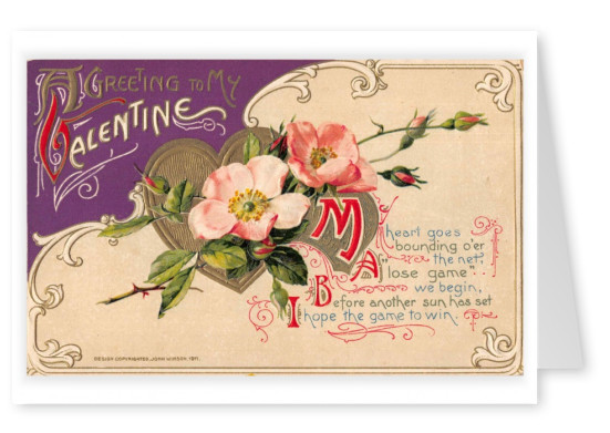 Mary L. Martin Ltd. vintage greeting card Valentine's greetings