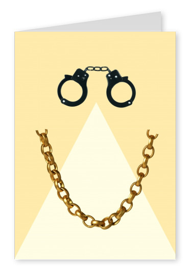 Kubistika face made of handcuffs and chain