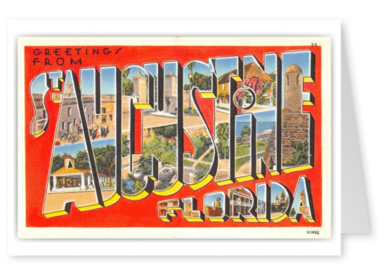 St Augustine Florida Greetings Large Letter