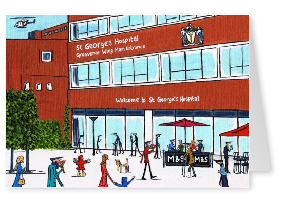 Ilustração Sul de Londres Artista hospital St George entrada