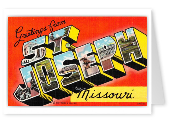 St Joseph Missouri Greetings Large Letter