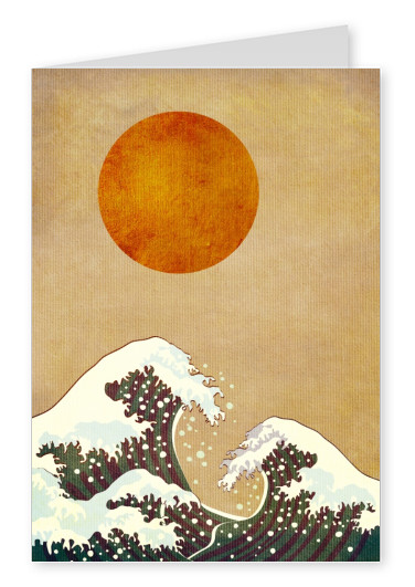 Kubistika  copy of Hokusai's wave under red sund
