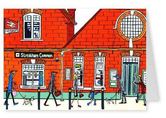 Ilustración del Sur de Londres Artista Streatham common más ligero