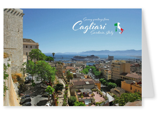 Photo of Cagliari in Sardinia from bird's eye view–mypostcard