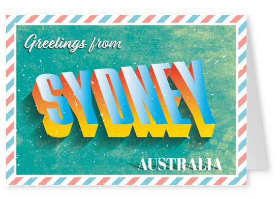 Retro postcard Sydney, Australia