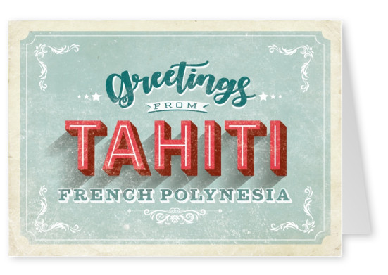 Vintage Postcard Tahiti