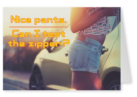 Girl in hotpants in front of sportscar