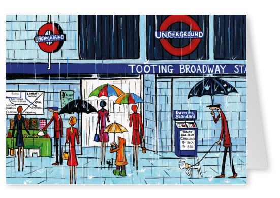 Ilustración del Sur de Londres, el Artista Dan Pitando a llover de nuevo